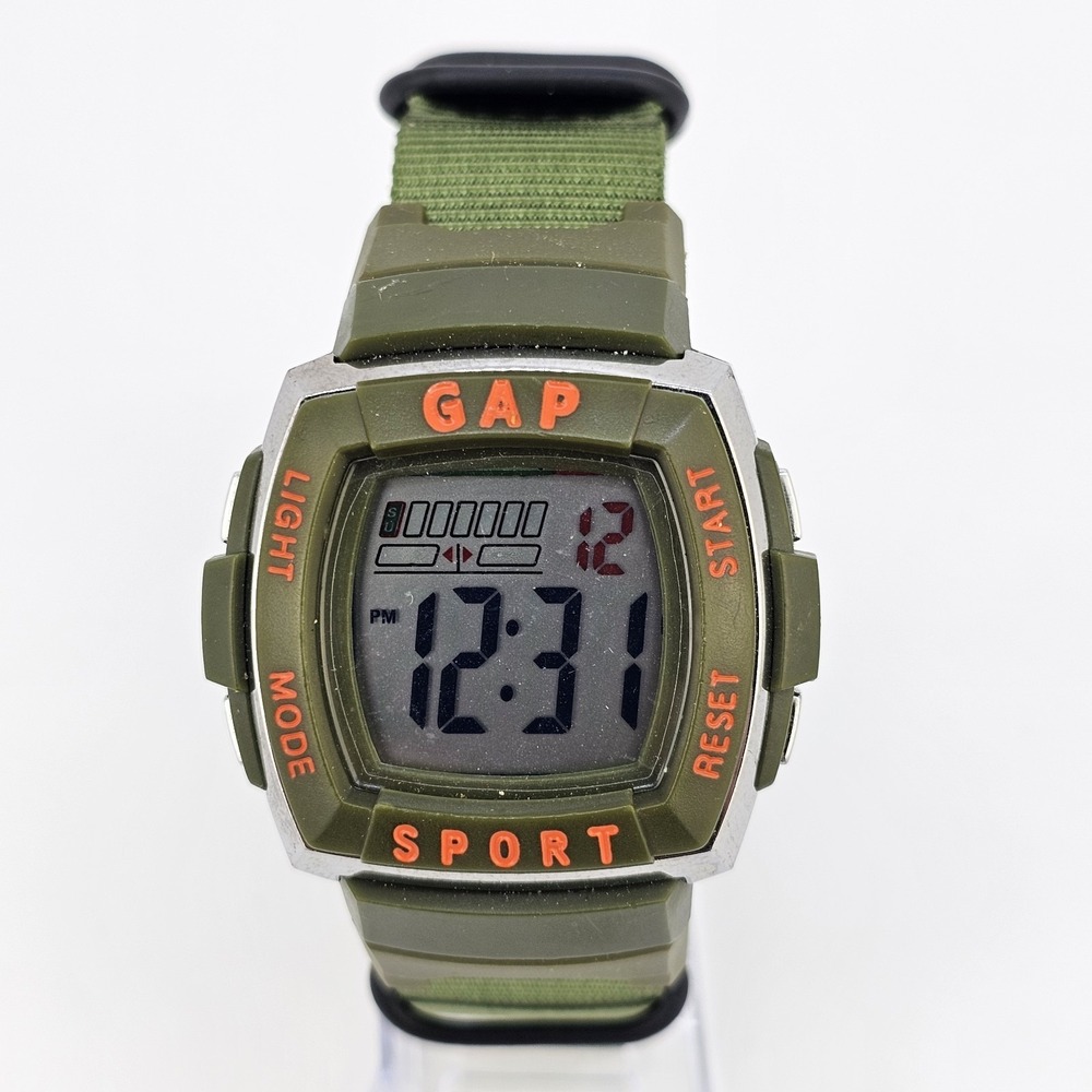 VTG Gap Sport Men's Digital Watch 45MM‎ New Army Green Nylon Band New Battery